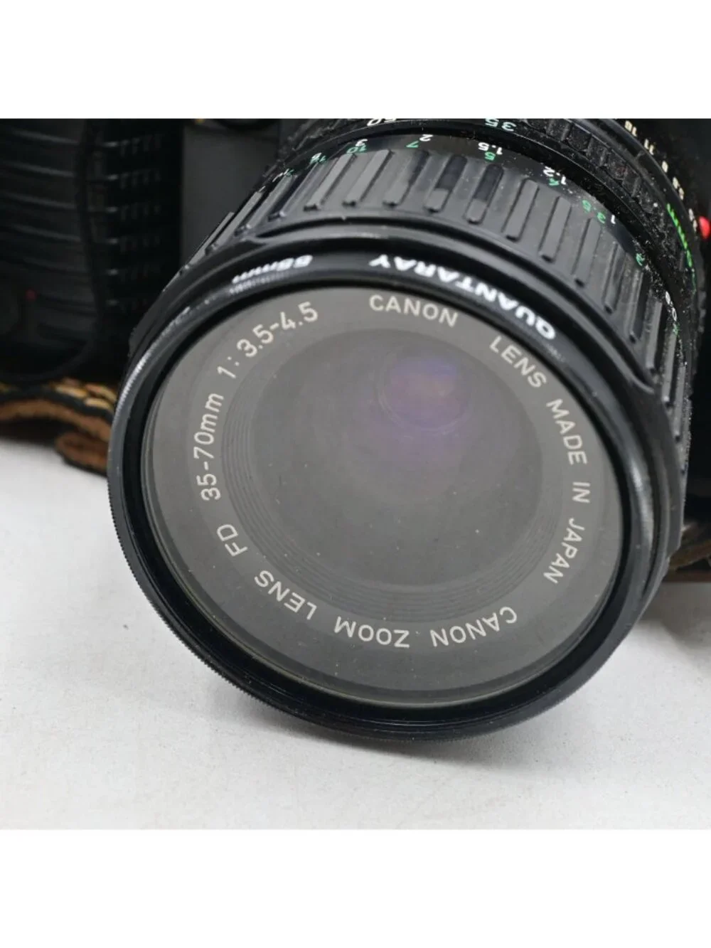 Canon T70 35mm SLR Film Camera W/ 2 Lenses, Flash, Film Untested As Is For Parts